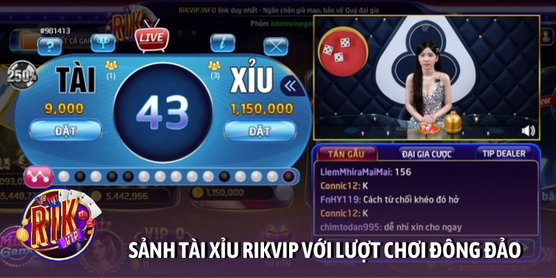 Sảnh tài xỉu Rikvip với lượt chơi đông đảo mỗi ngày